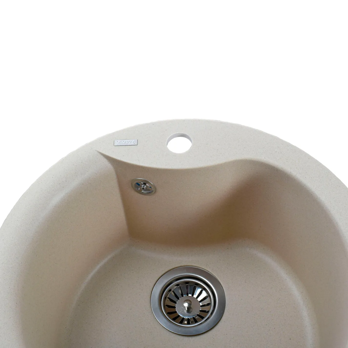 Гранітна мийка Globus Lux ORTA 485 мм, слонова кiстка - Фото 2